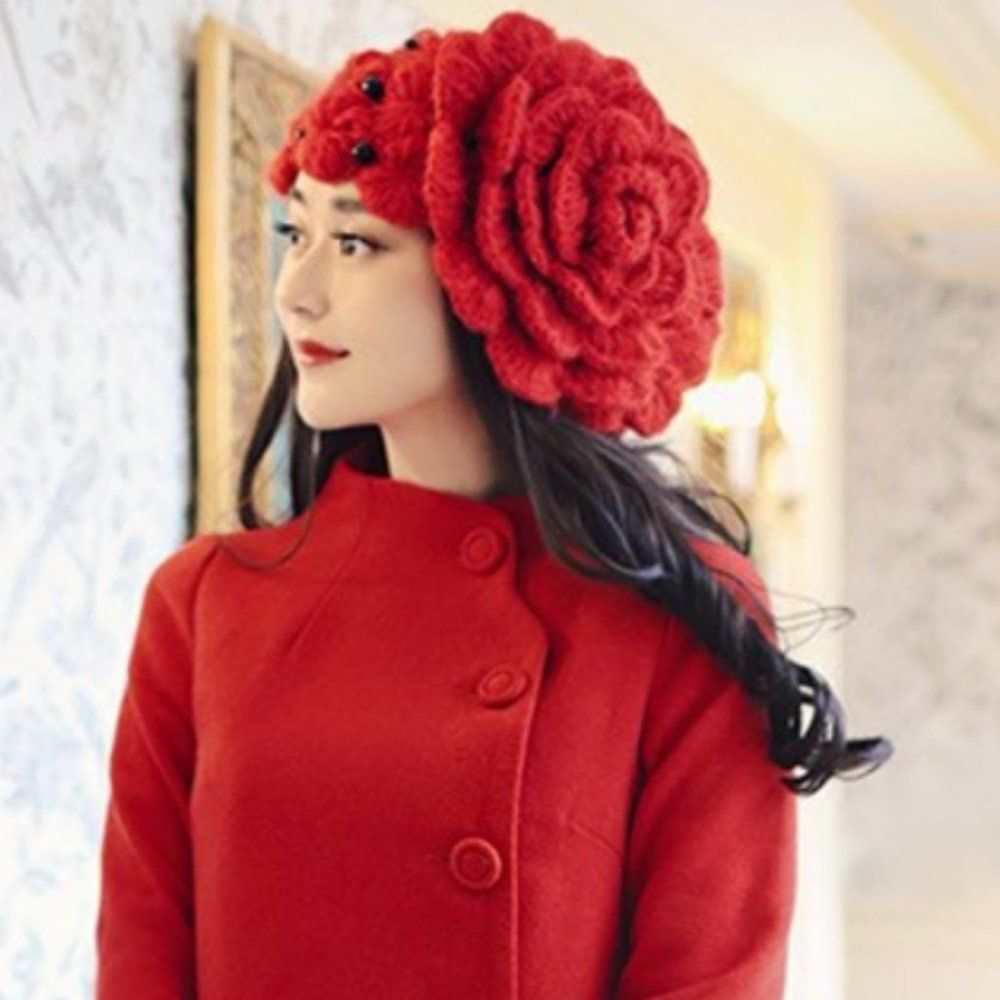 Rose Donna Floral Crochet Hat | Retro Vintage Style - Picture 2 of 6